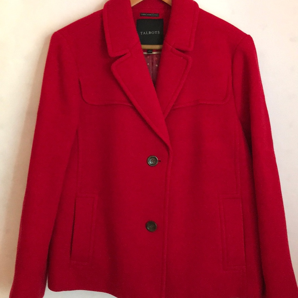 Talbots Wool Blend Single Breast Coat Sz 14